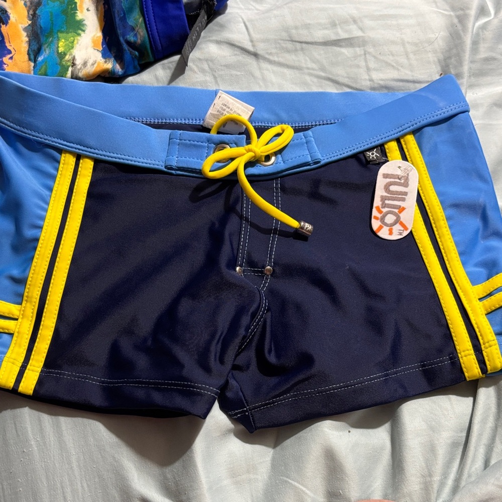 Blue and Yellow Swim Shorts
